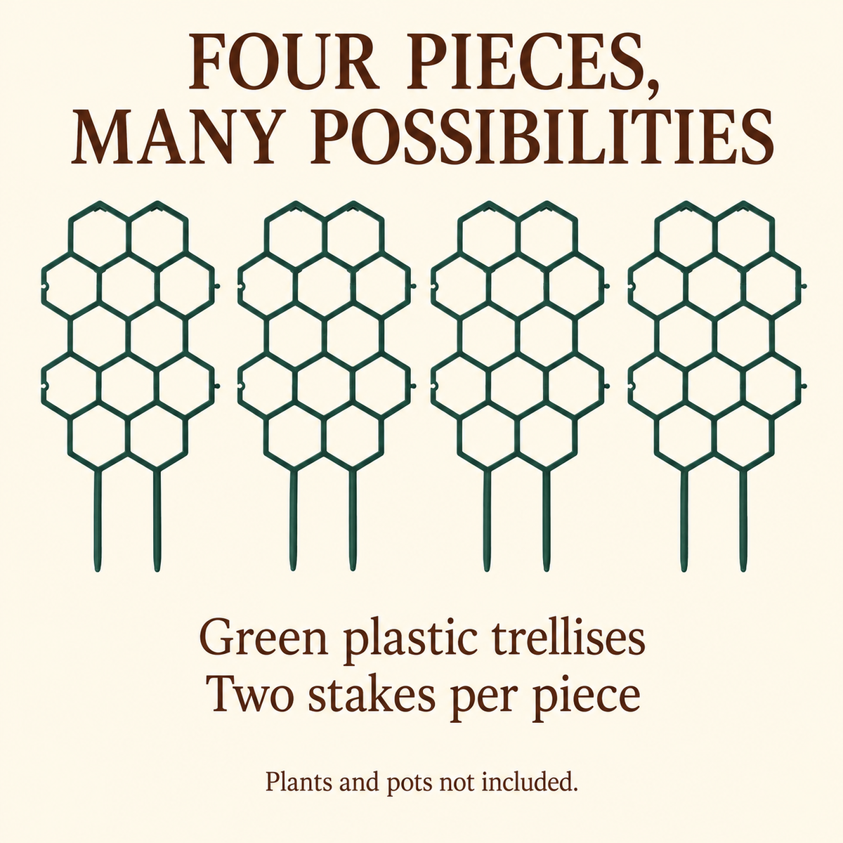 Honeycomb Plant Trellis, Set of 4 — infographic set