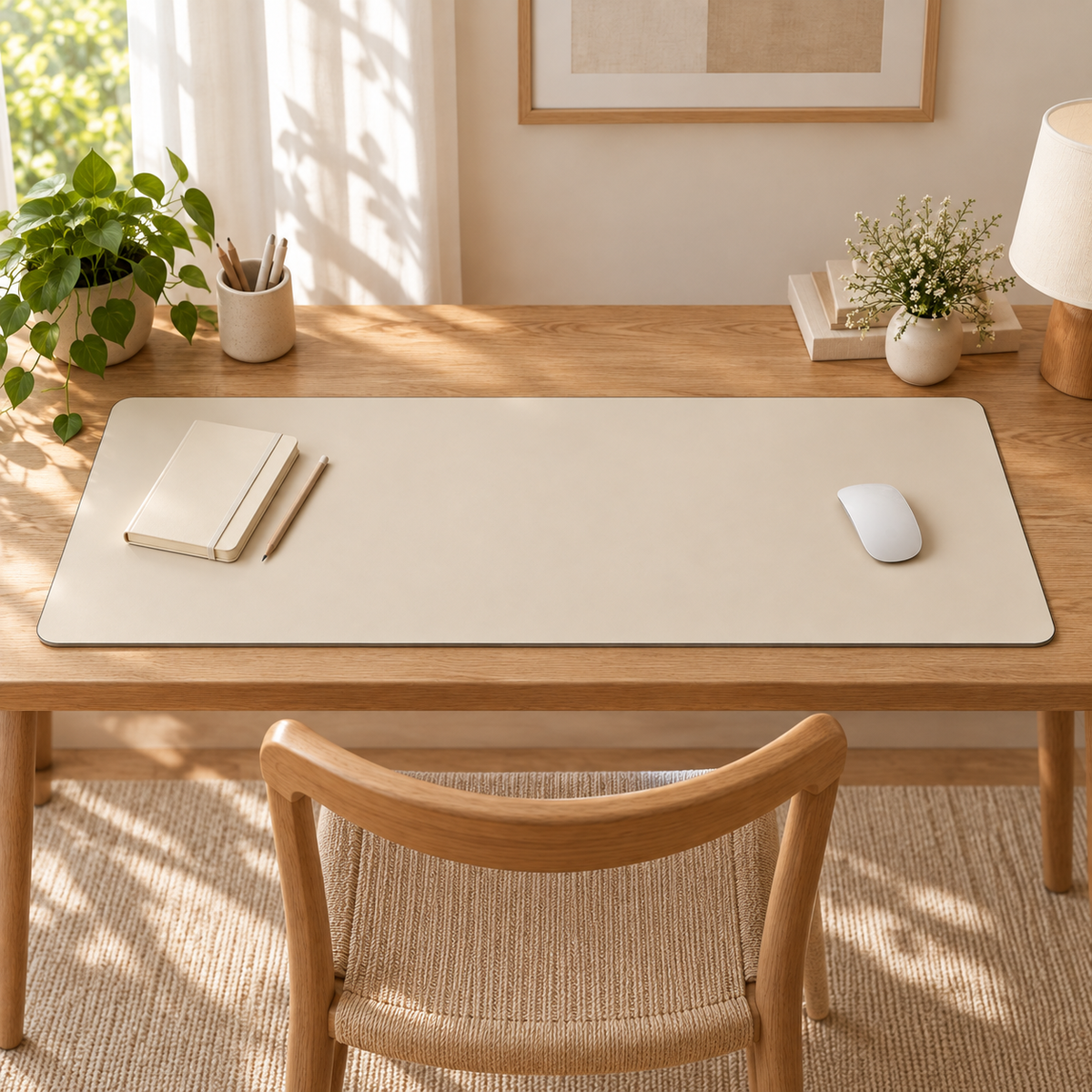 Faux Leather Desk Mat — hero lifestyle