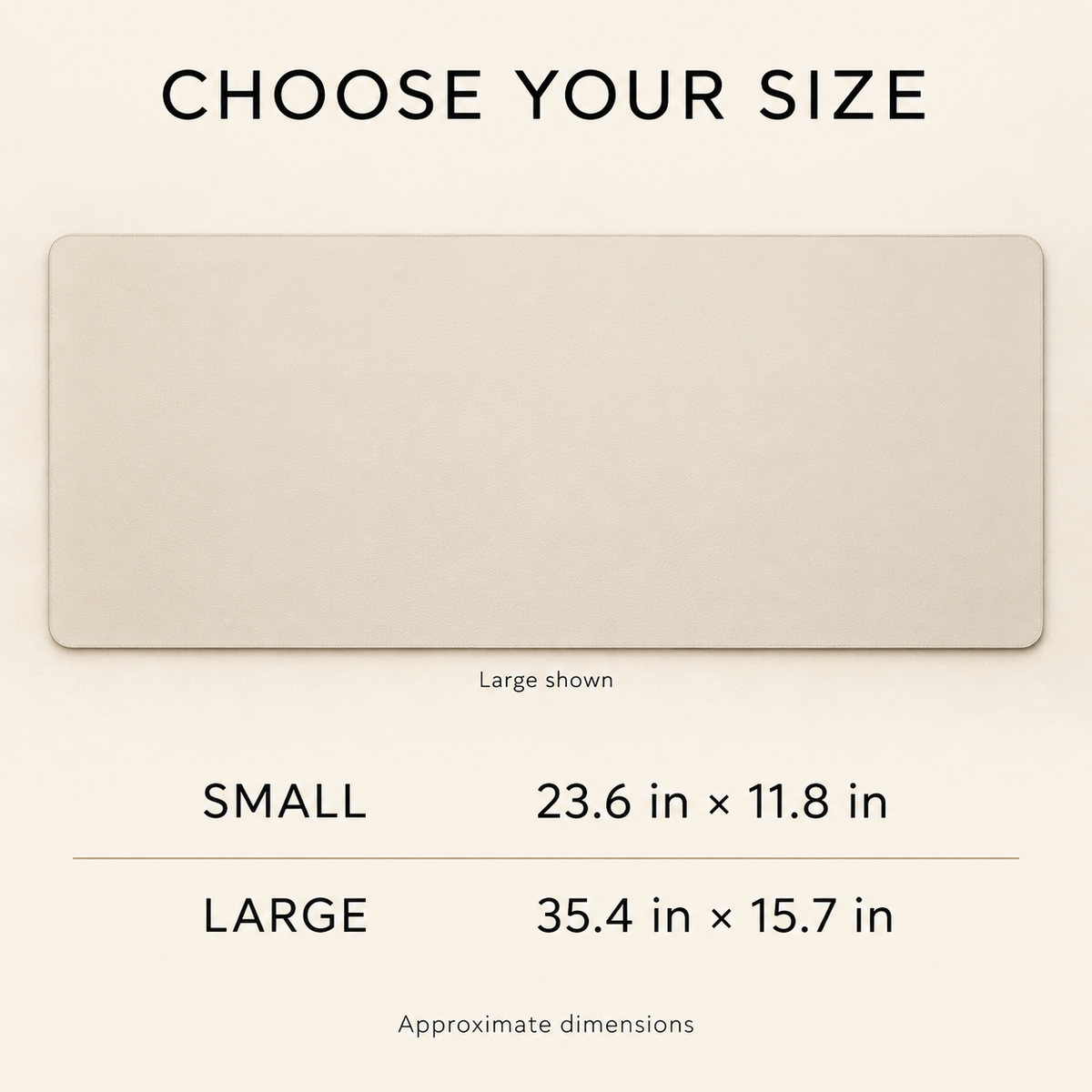 Faux Leather Desk Mat — dimensions