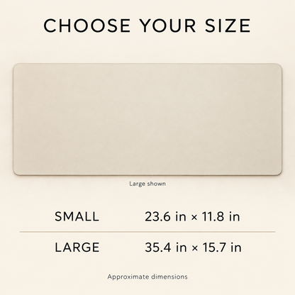 Faux Leather Desk Mat — dimensions