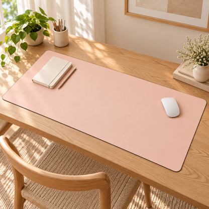 Faux Leather Desk Mat — Pink / Large — 35.4 × 15.7 in variant