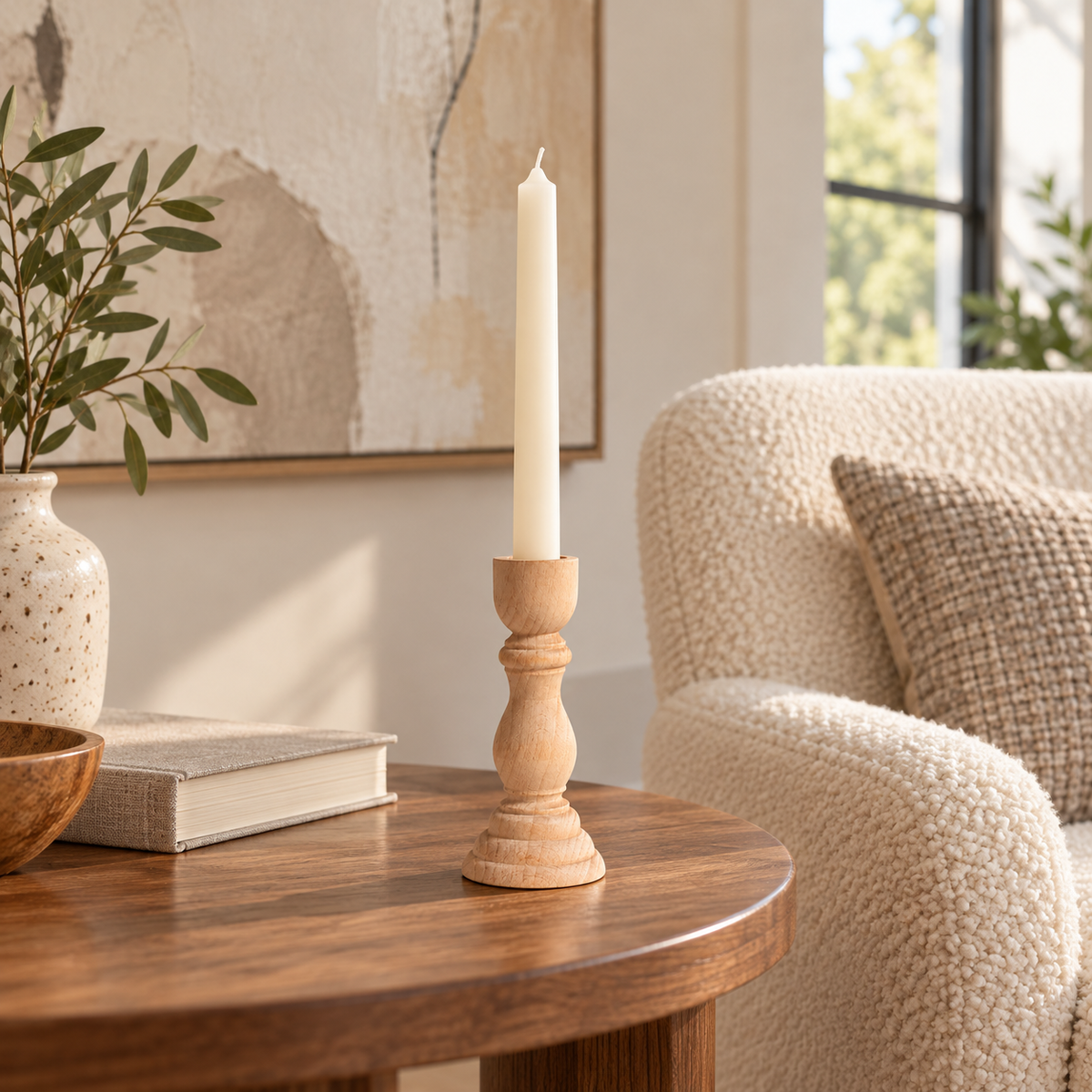 Wooden Taper Candleholder — lifestyle ambient