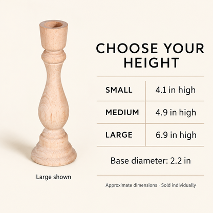 Wooden Taper Candleholder — dimensions