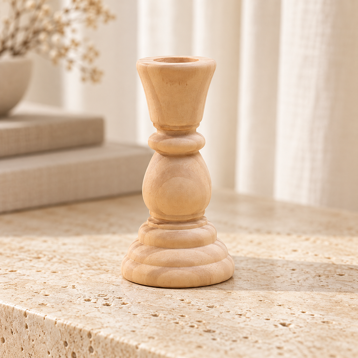 Wooden Taper Candleholder — Small — 4.1 in variant