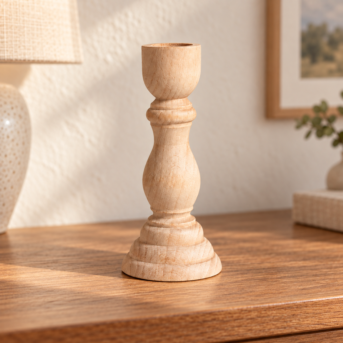 Wooden Taper Candleholder — Medium — 4.9 in variant