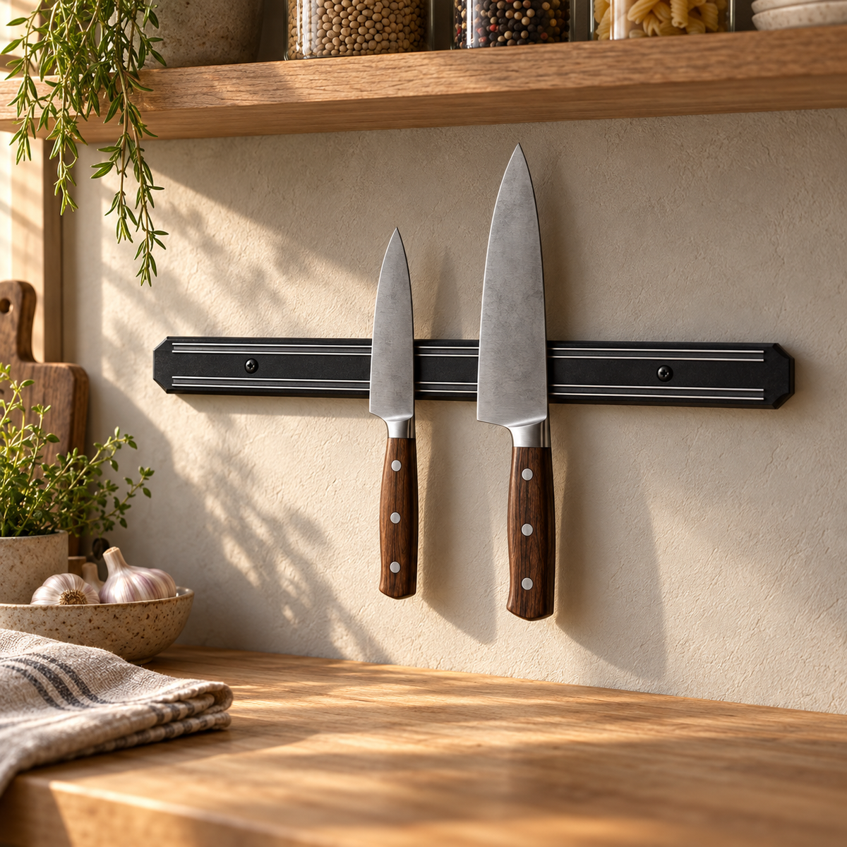 Magnetic Wall Knife Holder — lifestyle ambient