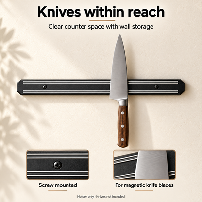 Magnetic Wall Knife Holder — infographic wall storage