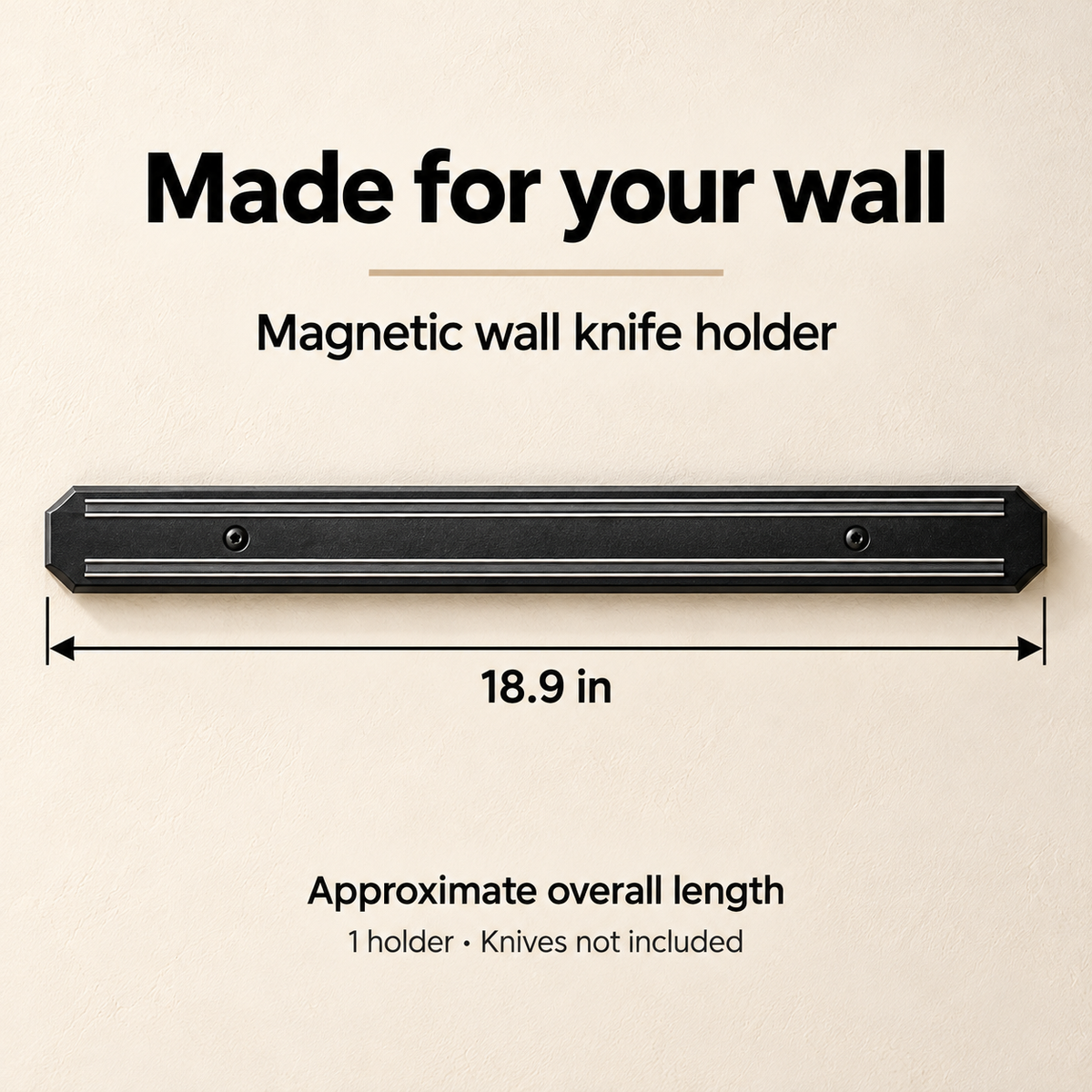 Magnetic Wall Knife Holder — dimensions