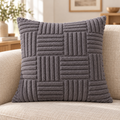 Textured Plush Throw Pillow Cover — Gray variant