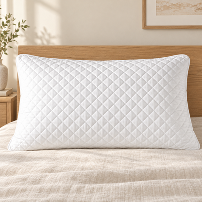 Quilted Zip Pillow Protector — hero lifestyle