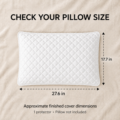 Quilted Zip Pillow Protector — dimensions