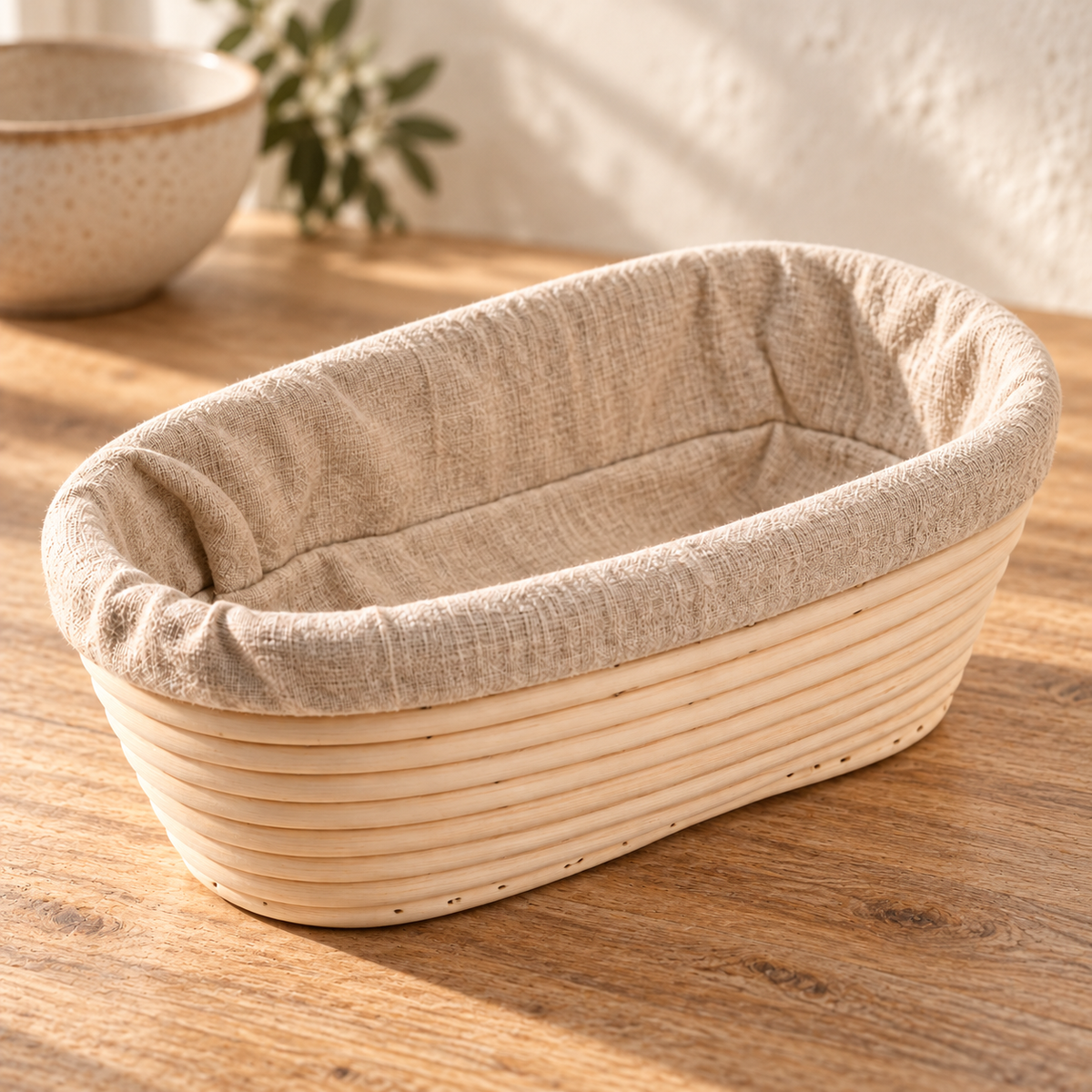 Rattan Banneton Basket with Liner — variant oval hero