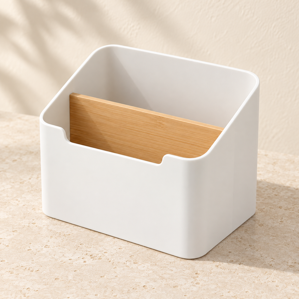 White Two-Compartment Organizer