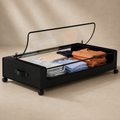 Single under-bed storage organizer filled with folded clothes